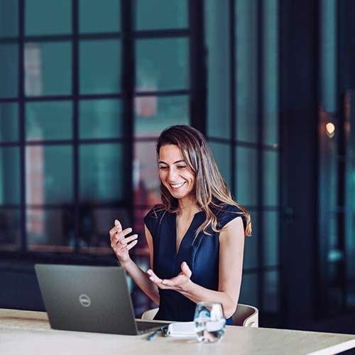 Woman using laptop